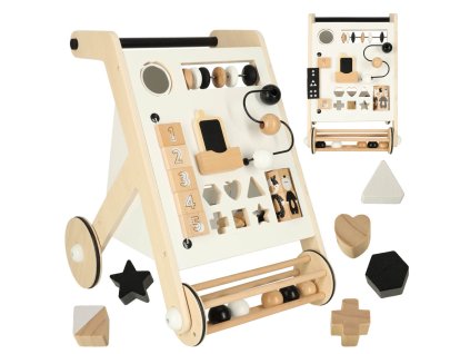 Pchacz drewniany chodzik edukacyjny z sorterem 136401