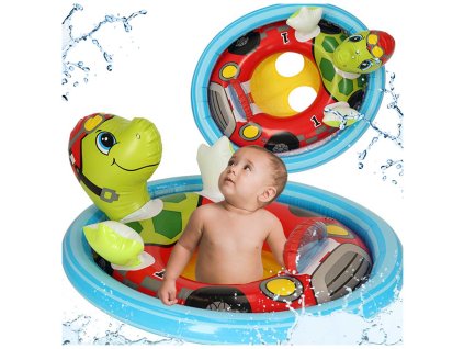 Kolko do plywania dla niemowlat kolo pontonik dla dzieci dmuchany z siedziskiem zolw max 23kg 3 4lata INTEX 59570 167622