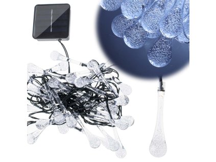 Lampki solarne ogrodowe lezki 6 5m 30LED zimny bialy 158428