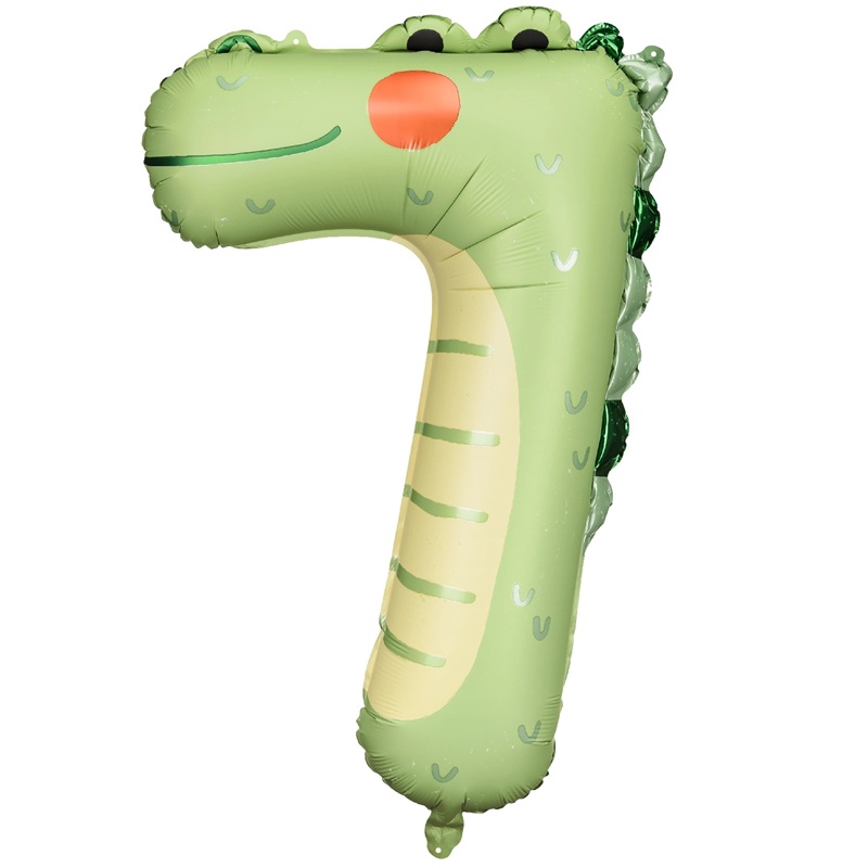 Fóliový balón číslo 7 Krokodíl 56x85 cm
