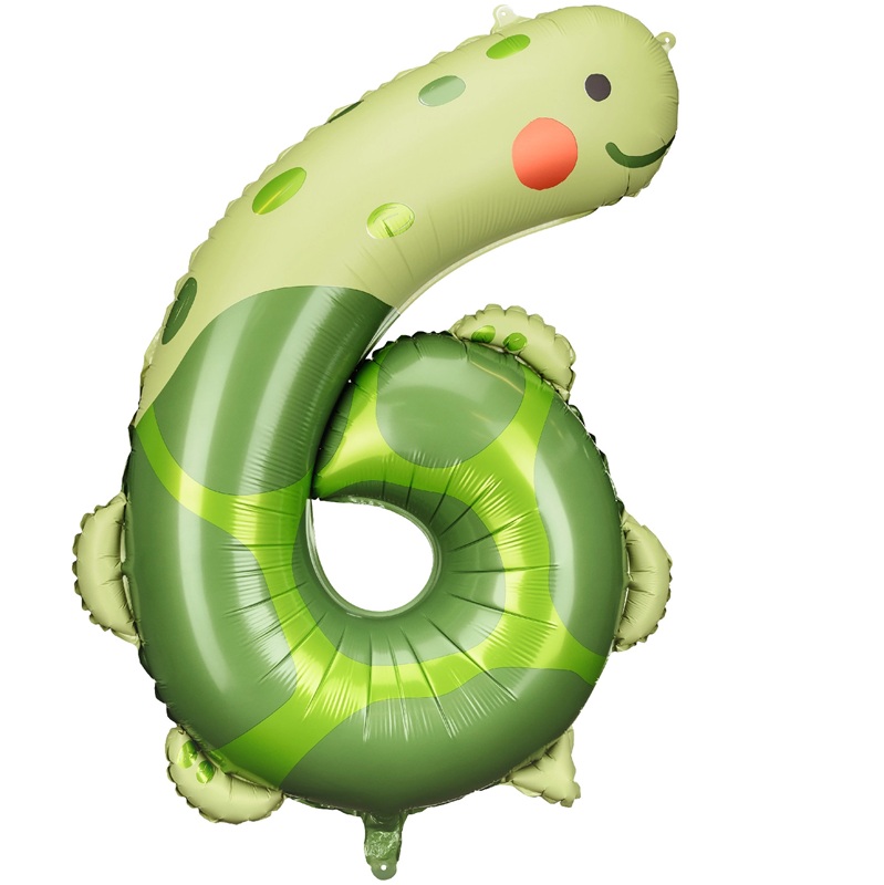 Fóliový balón číslo 6 korytnačka 75x96 cm