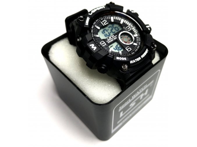 5565 multifunkcni digitalni vodeodolne hodinky sport cerna