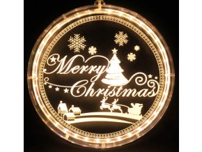 12906 svitici led 3d dekorace merry christmas 16 cm bila tepla