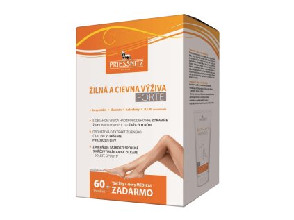 Priessnitz Žilná a cievna výživa FORTE 60 tob.+ gél 125 ml ZADARMO