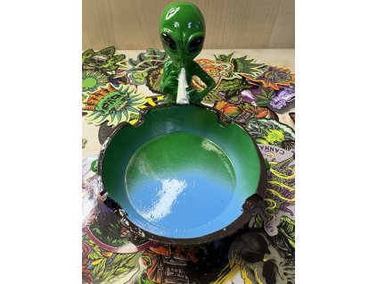 Popelník mimozemšťan zelený