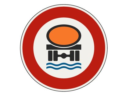 Zákaz vjazdu pre vozidlá prepravujúce náklad, ktorý môže spôsobiť znečistenie vody (235)