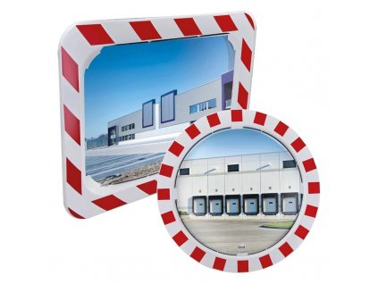 miroirs industriels polymir cadre rouge et blanc 5