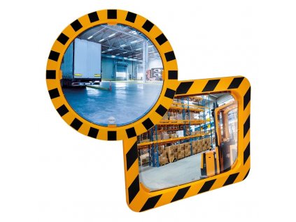 miroirs industriels polymir cadre jaune et noir 6