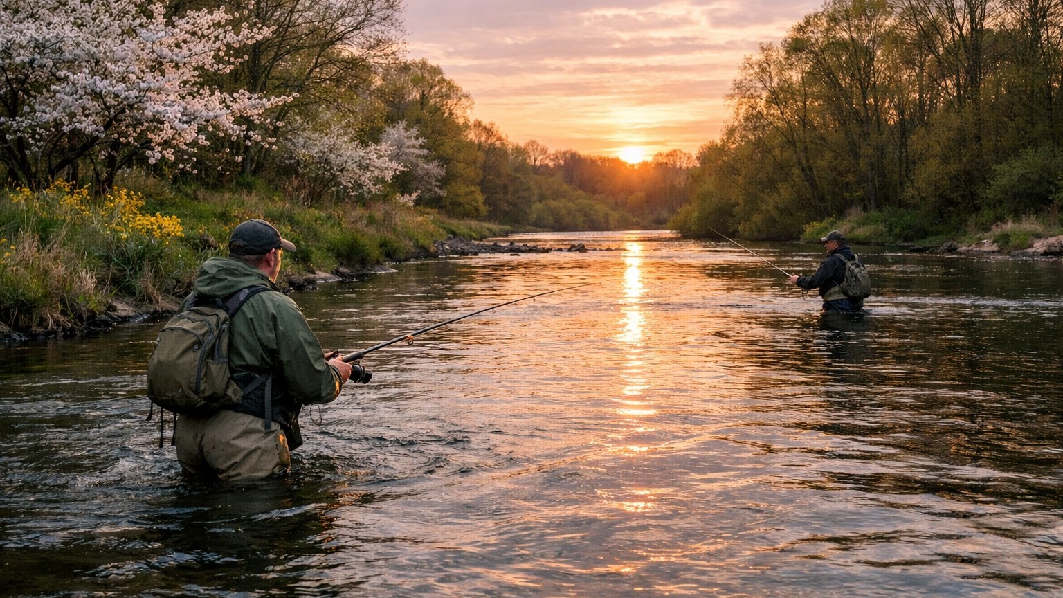 Říční rybolov na jaře