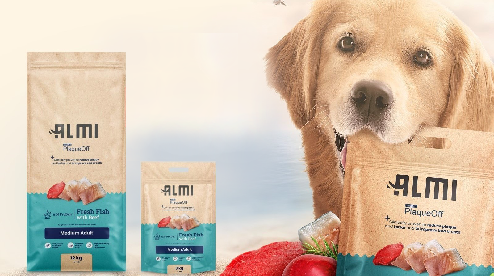 ALMI granule pro psy hovězí s rybou