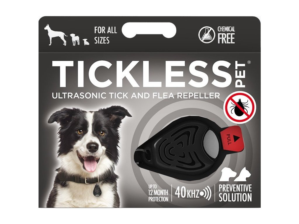 TICKLESS® PET Ultrazvukový odpuzovač proti klíšťatům pro psy černý
