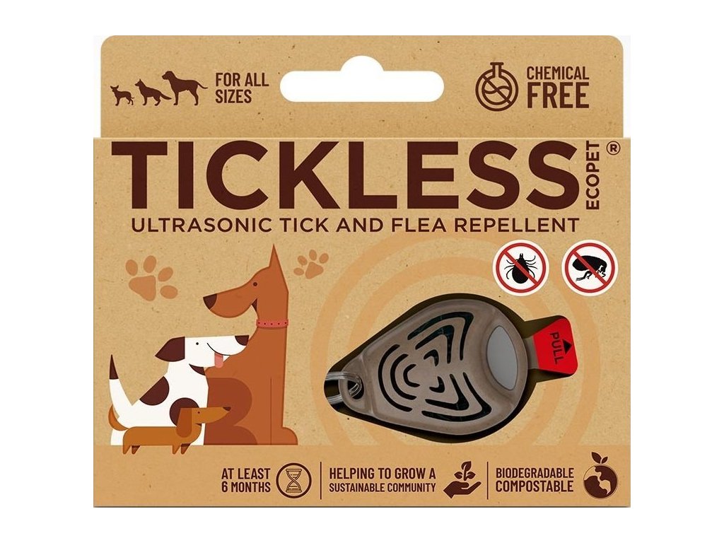 TICKLESS EcoPET® Ultrazvukový odpuzovač proti klíšťatům pro psy hnědý