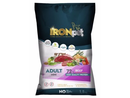 IRONpet Dog Mini Adult Beef (Hovězí) 1,5 kg