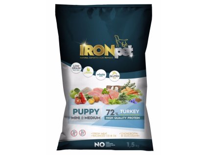 IRONpet Dog Puppy Mini  &  Medium Turkey (Krocan) 1,5 kg