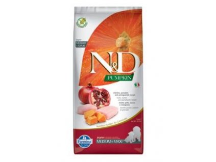 N&D Pumpkin DOG Puppy M/L Chicken & Pomegranate 12kg