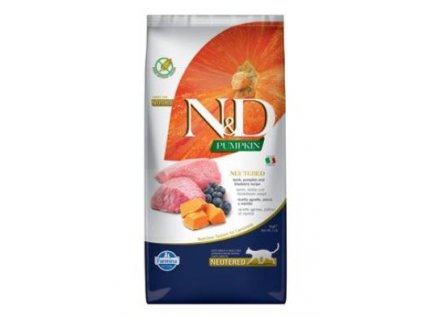 N&D Pumpkin CAT Neutered Lamb & Blueberry 5kg