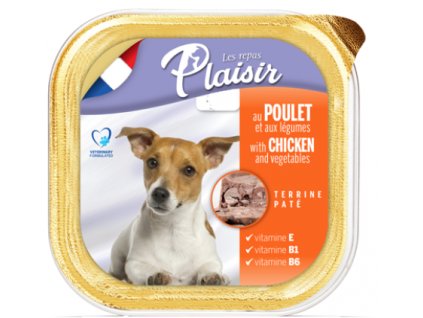 Plaisir Dog kuřecí, vanička 300 g