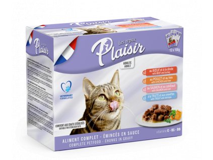 Plaisir Cat Multipack, kapsičky 100 g (12 ks)