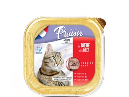 Plaisir Cat hovězí, vanička 100 g