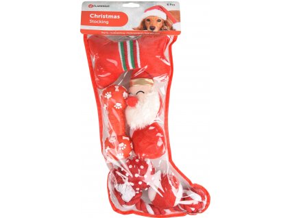 Flamingo Vánoční ponožka s hračkami pro psy - set