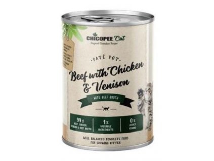 Chicopee Cat konz. Kitten Paté Pot Beef+Chicken 400g