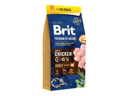 Brit Premium Dog by Nature Adult M 15kg + 3kg