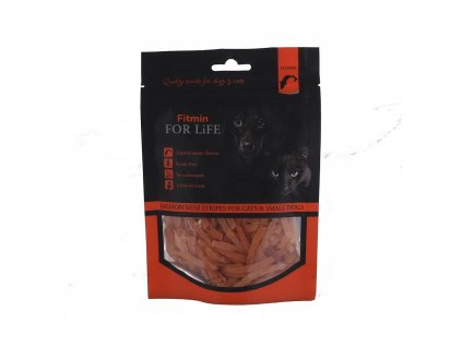 ffl dog cat treat salmon mini stripes 70g h L