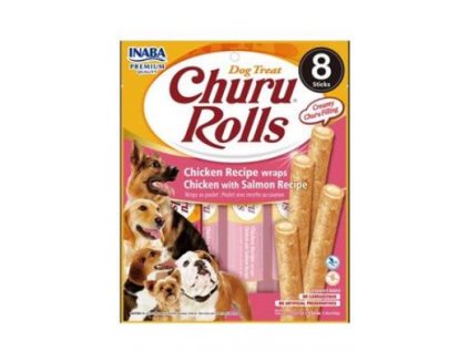 Churu Dog Rolls Chicken with Salmon wraps 8x12g