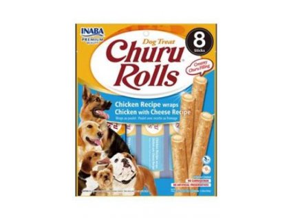 Churu Dog Rolls Chicken with Cheese wraps 8x12g