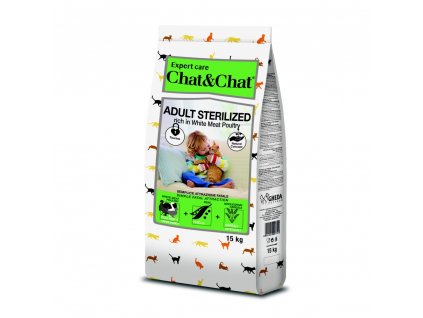 Chat & Chat Expert Adult Sterilized s drůbežím masem 14 kg