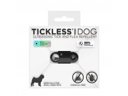TICKLESS Mini dog Nabíjecí ultrazvukový odpuzovač klíšťat a blech Černá