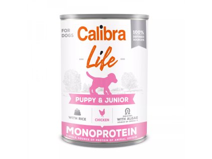 Calibra Dog Life konz.Puppy&Junior Chicken&rice 400g