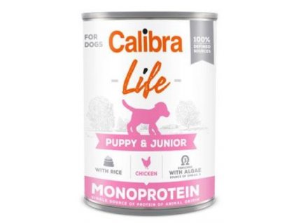 Calibra Dog Life  konz.Puppy&Junior Chicken&rice 400g