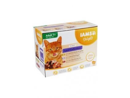 Iams Cat Adult suchoz. maso v omáčce multipack 12x85g