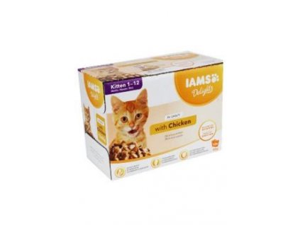 Iams Cat Kitten kuře v omáčce multipack 12x85g