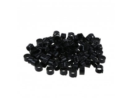 Kroužky zámkové plast 16 mm, černá