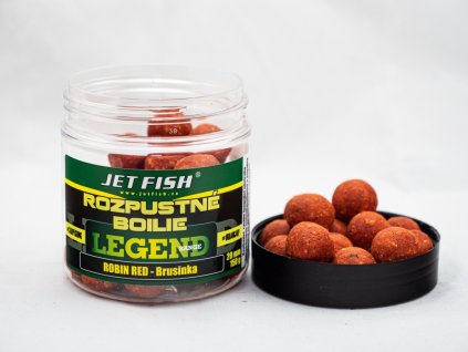 Jet Fish Legend Range Rozpustné boilie ROBIN RED BRUSINKA 20mm 250ml