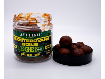 Jet Fish Legend Range Boosterované boilie CHILLI TUNA CHILLI 24mm 250ml