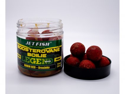 Jet Fish Legend Range Boosterované boilie ROBIN RED BRUSINKA 24mm 250ml