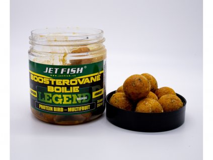 Jet Fish Legend Range Boosterované boilie PROTEIN BIRD MULTIFRUIT 24mm 250ml