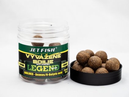 Jet Fish Legend range Vyvážené boilie BIOLIVER ANANAS N-BUTYRIC 20mm 250ml