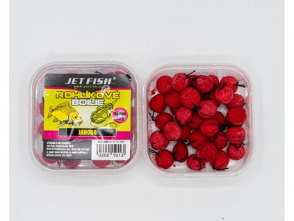 Jet Fish Rohlíkové boilie 40 g pro rybolov příchuť jahoda