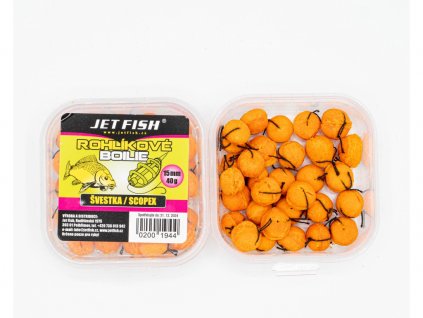 Jet Fish Rohlíkové boilie 40 g pro rybolov příchuť švestka