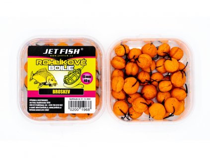 Jet Fish Rohlíkové boilie 40 g pro rybolov příchuť broskev