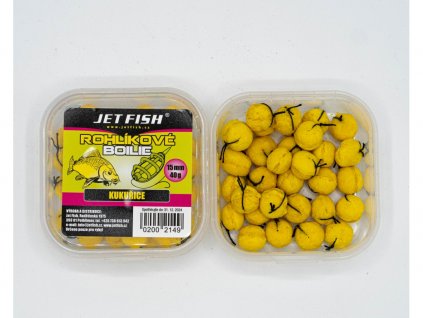 Jet Fish Rohlíkové boilie 40 g pro rybolov příchuť kukuřice