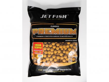 Jet Fish Premium clasicc boilie 24mm CREAM SCOPEX 5kg pro rybolov