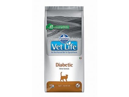 Vet Life Natural CAT Diabetic 2kg veterinární dieta suché krmivo pro kočky