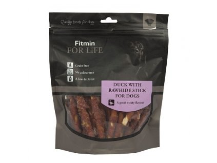 ffl dog treat duck with rawhide stick 400g h M