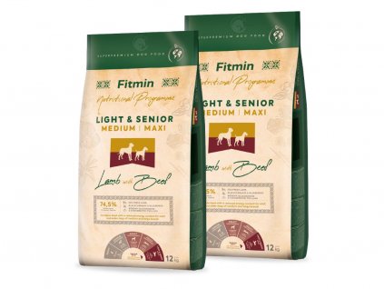 Fitmin Dog Medium Maxi Light Senior Lamb With Beef 2 x 12 kg granule pro starší psy