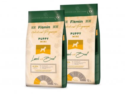 Fitmin Dog Mini Puppy Lamb With Beef 2 x 12 kg
